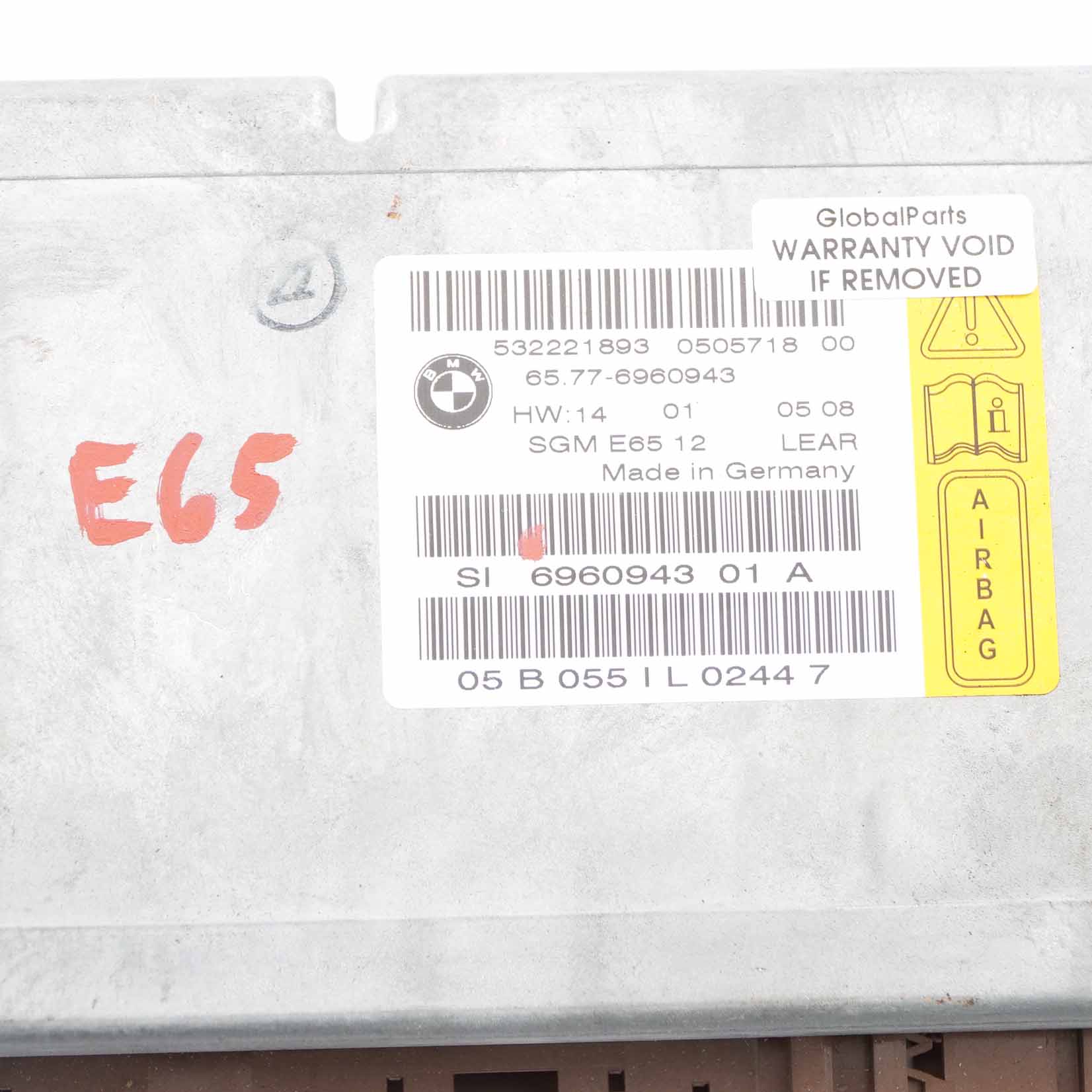 Air Bag Module BMW E65 E66 Control Unit ECU Gateway Airbag Lear 6960943