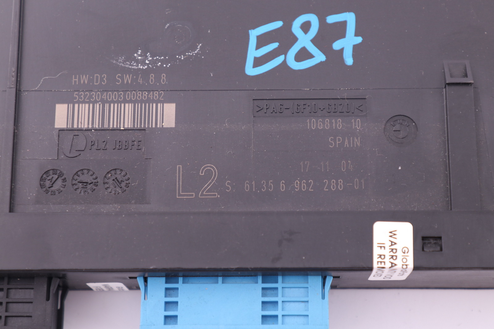 BMW 1 Series E87 Body Control Module ECU L2 PL2 JBBFE Junction Box 6962288