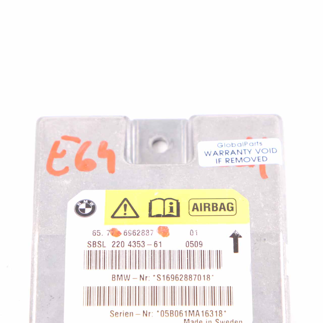 Airbag Sensor BMW Z4 E85 E64 B-pillar Left N/S Crash Module ECU Air Bag 6962887