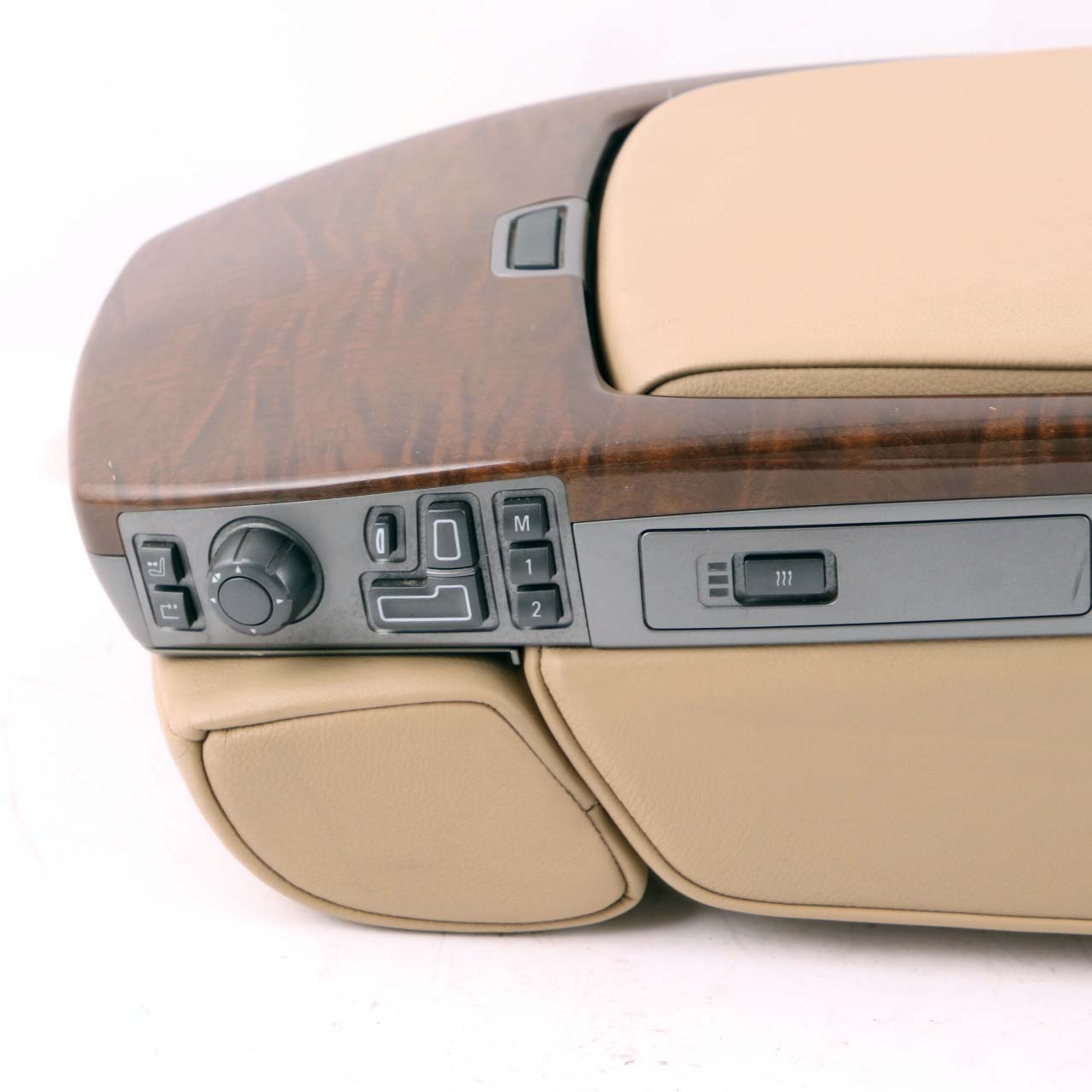 BMW 7 Series E65 E66 Rear Seat Armrest Headrest Console Leather Nasca Beige