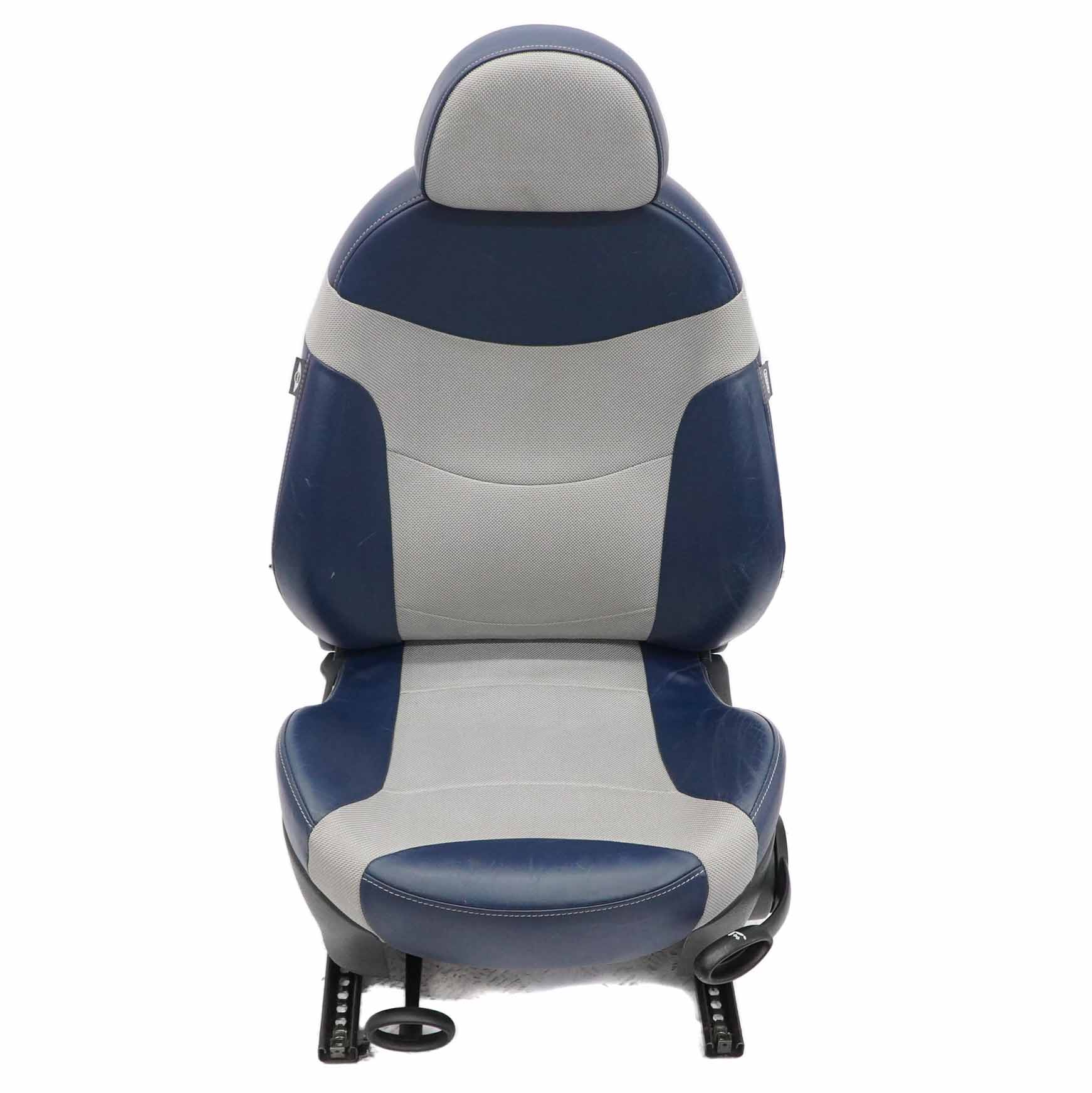 Front Seat Mini R50 R53 Left N/S Heated Sport Checkmate Blue Cloth Leather