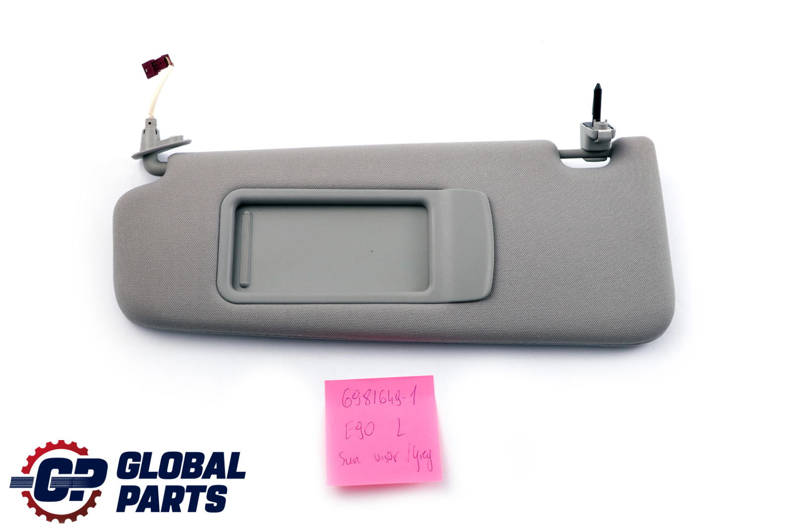 BMW 3 Series E90 E91 Left N/S Fabric Illuminated Sun Visor Mirror Grey 6981649