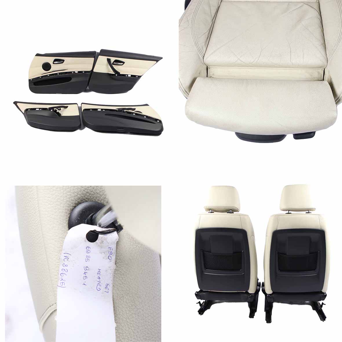 Seats BMW E90 Saloon M Sport Heated Lemon Leather Interior Front Rear Seat