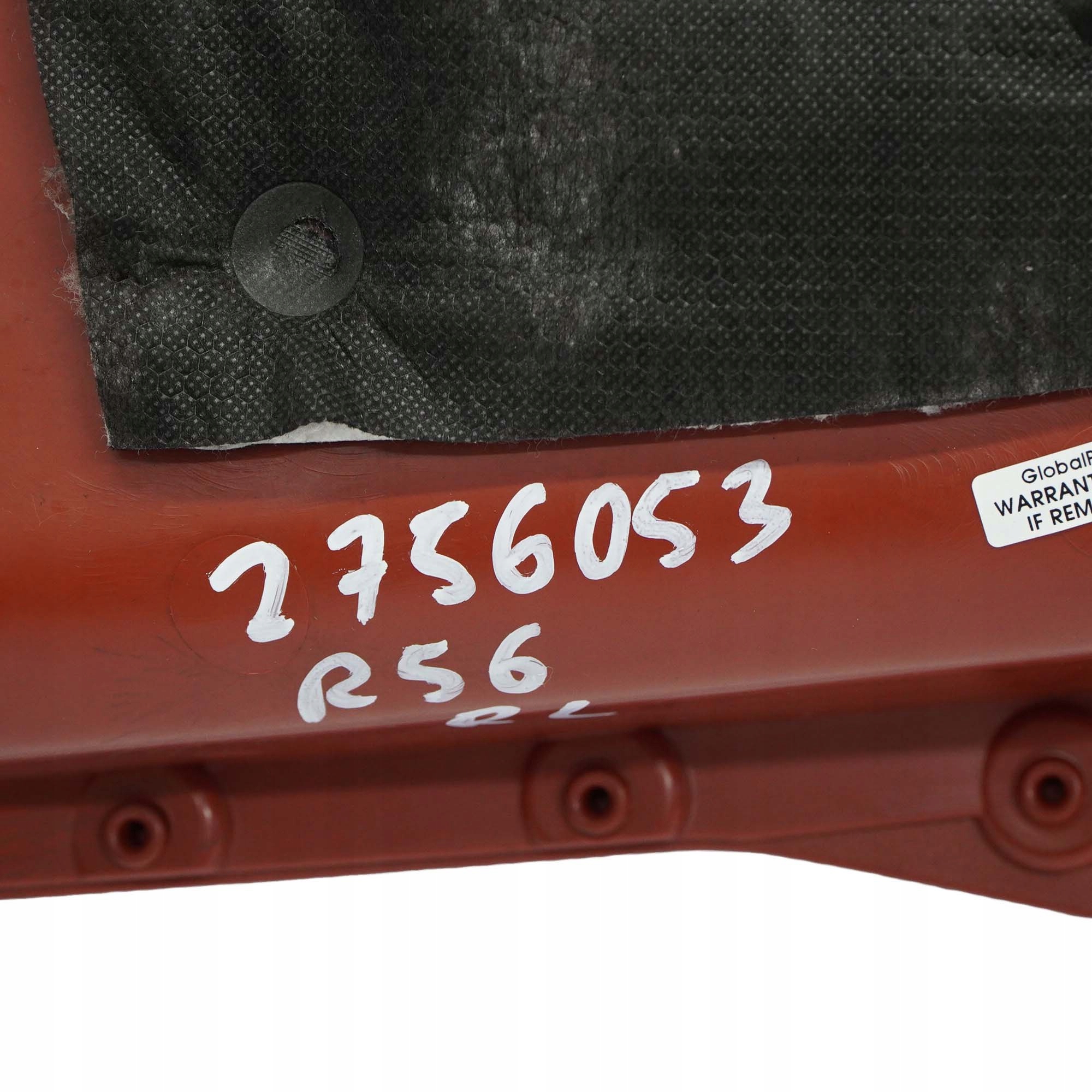 Mini Cooper One R56 Lateral Interior Trim Panel Quarter Rear Left N/S Red