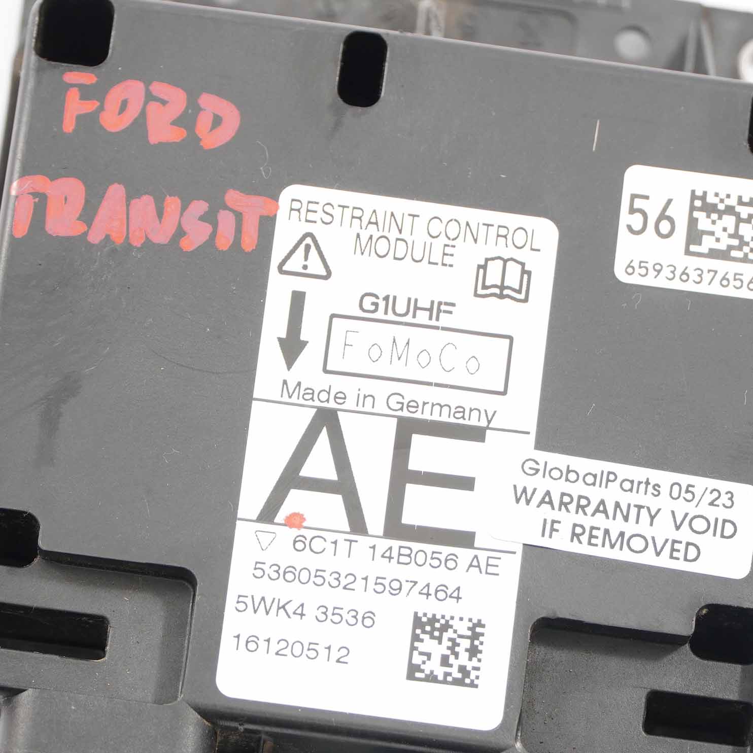 Ford Transit Airbag Module Air Bag Control Unit ECU 6C1T14B056