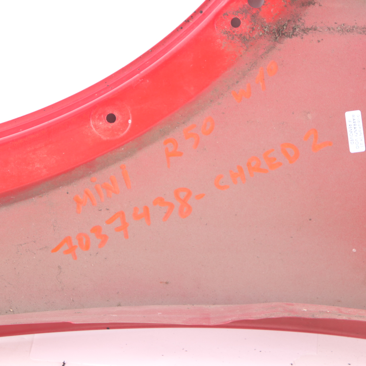 Side Panel Mini R50 R52 R53 Front Right O/S Side Panel Fender Wing Chili Red 851