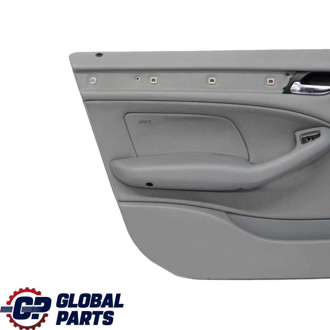 BMW 3 E46 Saloon Touring Front Left N/S Trim Panel Door Card Cloth Fabric Grey