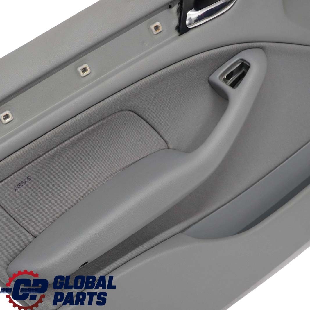 BMW 3 E46 Saloon Touring Front Left N/S Trim Panel Door Card Cloth Fabric Grey