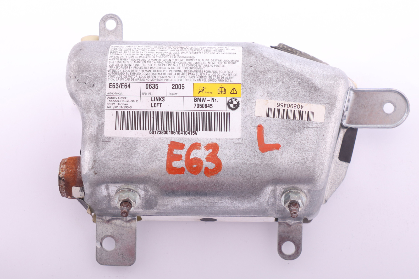 BMW E63 E64 LCI Passenger Door Air Bag Module Left Front N/S 7050845