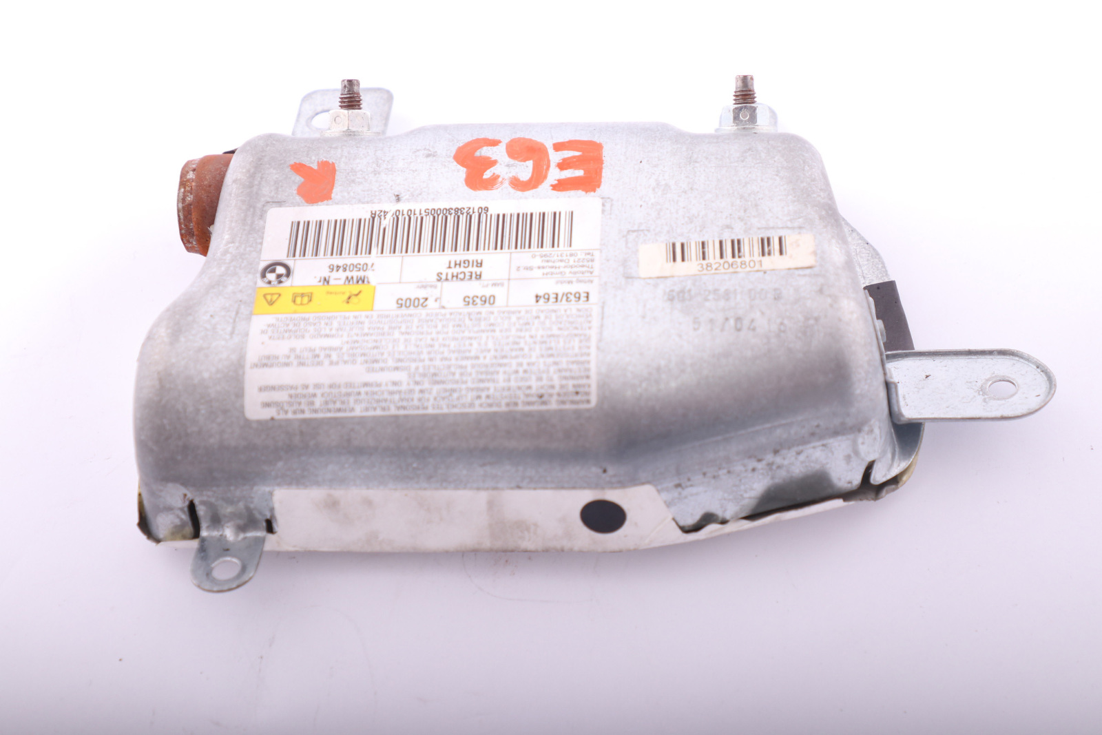 BMW E63 E64 LCI Door Air Bag Module Right Front O/S 7050846