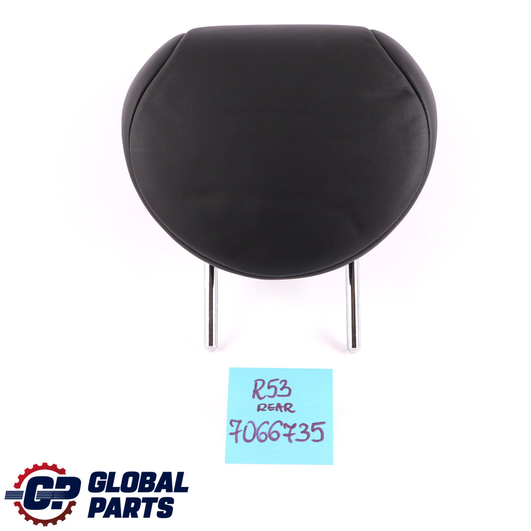 Mini Cooper R50 R53 Rear Seat Leather Headrest Panther Black