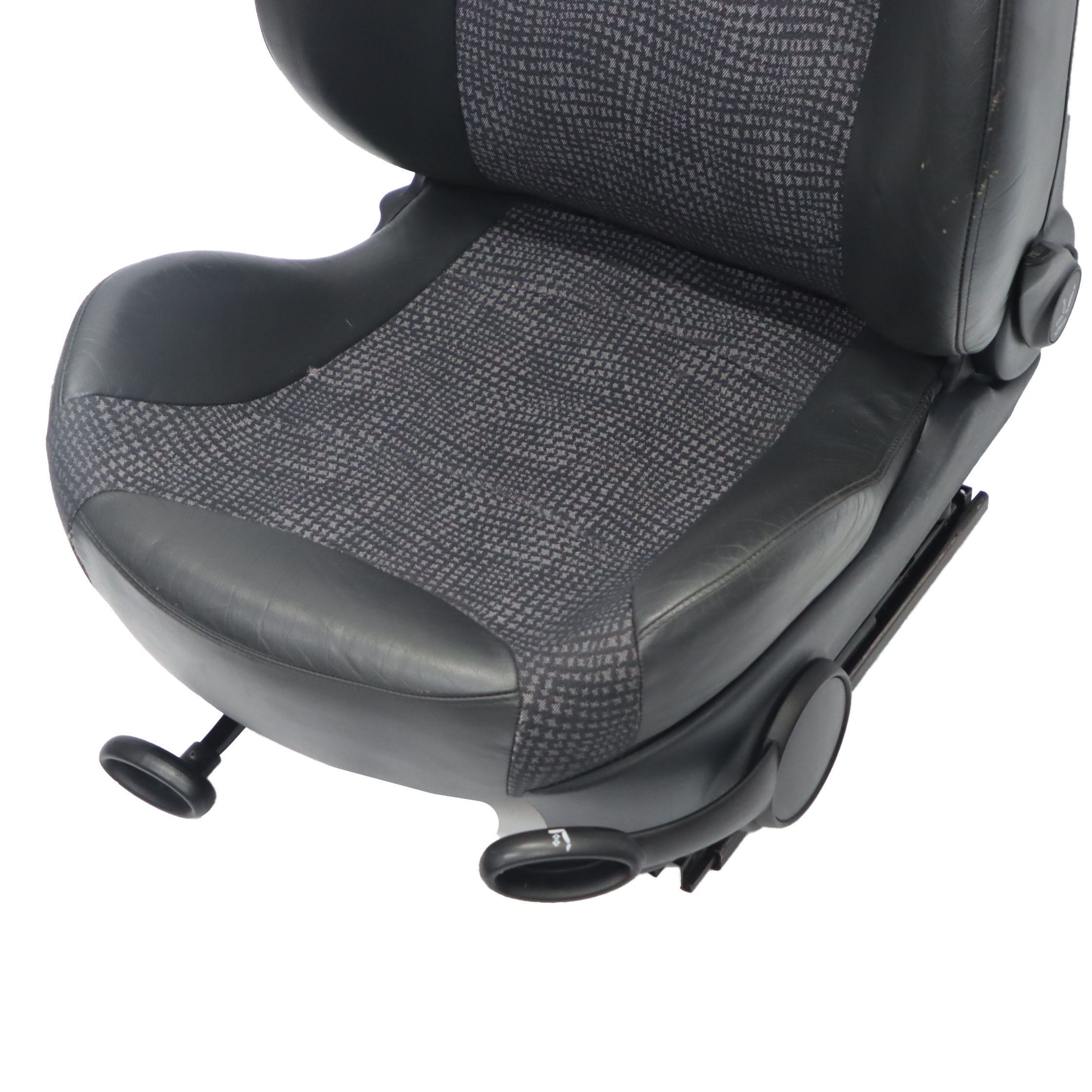 Mini Cooper R50 Sport Front Left Half Leather Seat Panther Black Kaleido