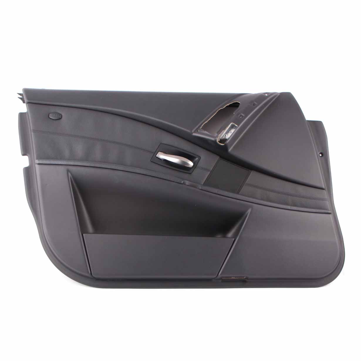 BMW E60 E61 Door Card Front Left N/S Lining Leather Trim Panel Black