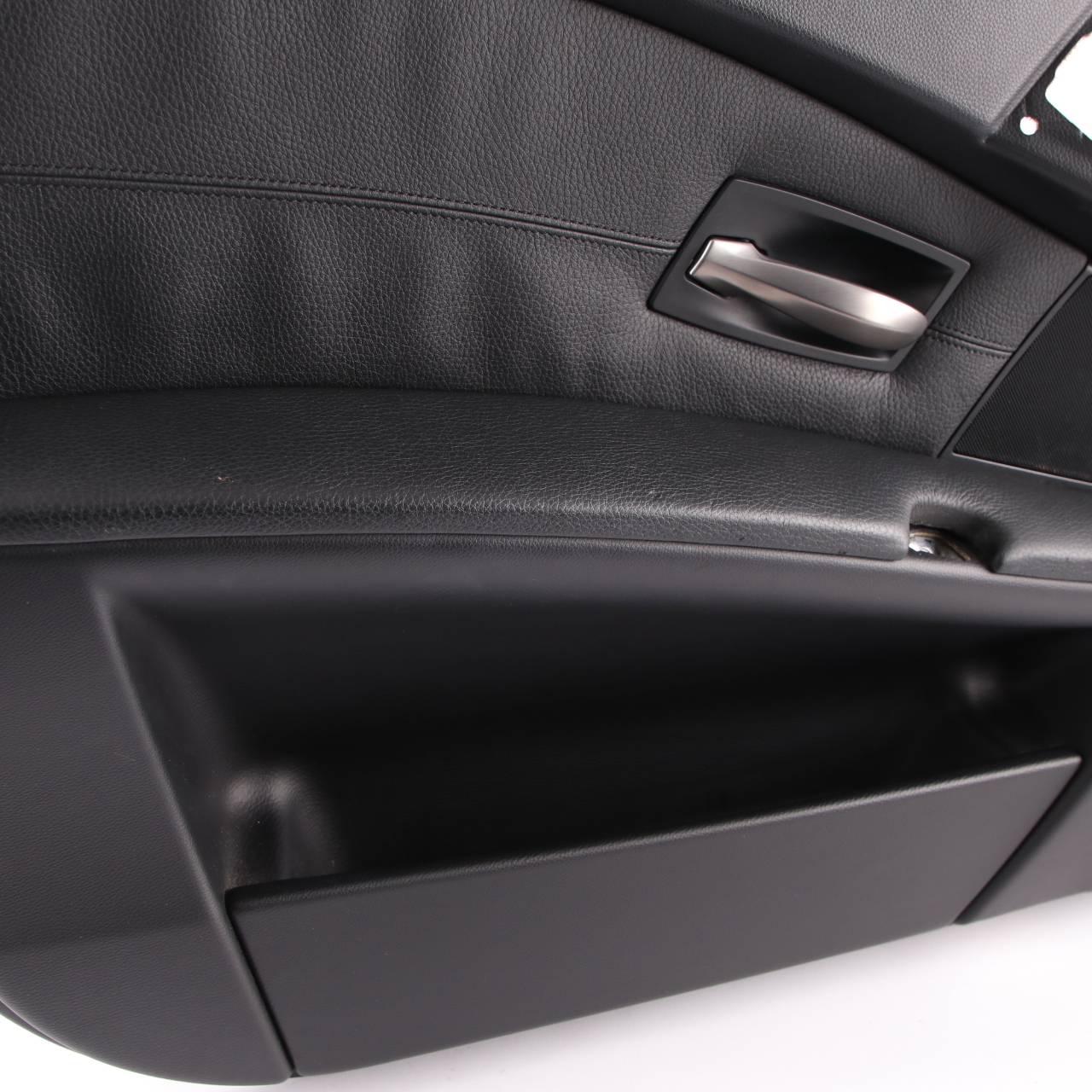 BMW E60 E61 Door Card Front Left N/S Lining Leather Trim Panel Black