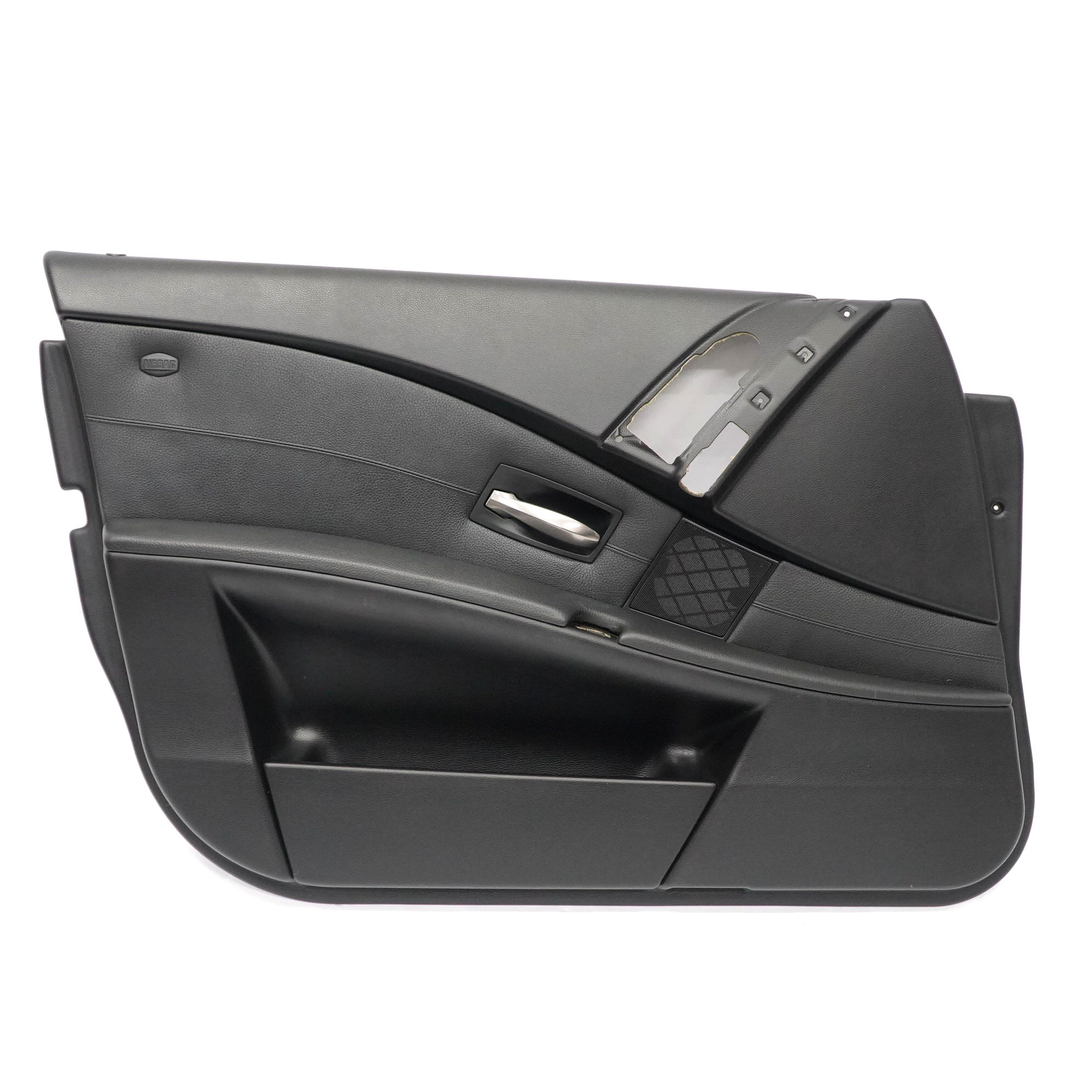 BMW E60 E61 Front Left N/S Door Card Lining Leather Trim Panel Black