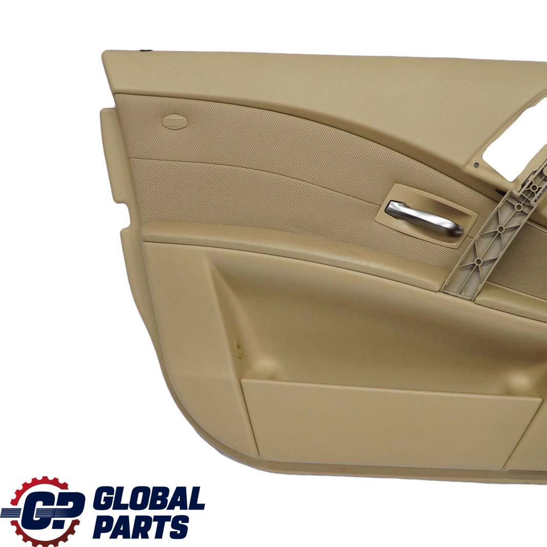 BMW 5 Series E60 E61 Front Left N/S Door Card Leather Nasca Beige Lining Trim