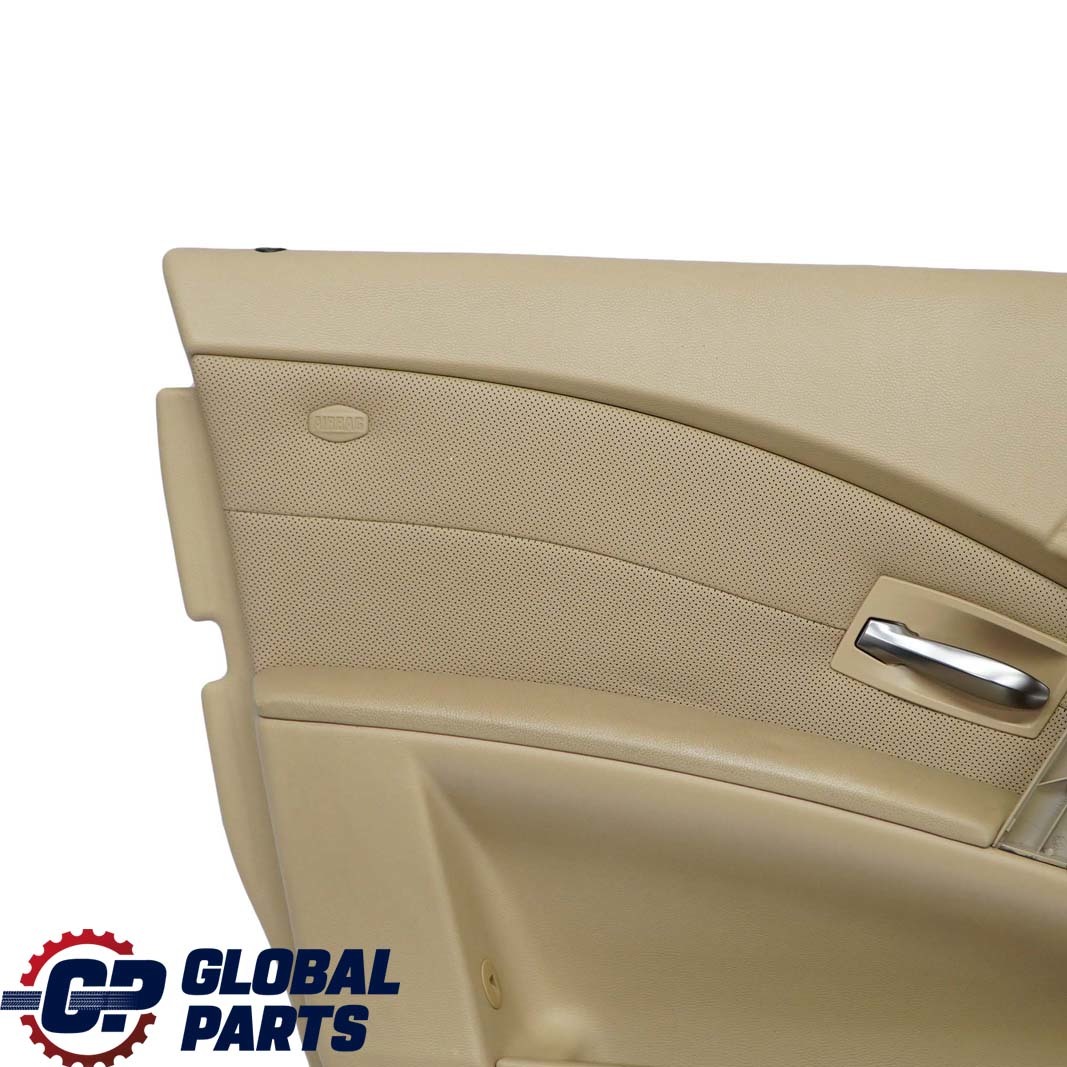 BMW 5 Series E60 E61 Front Left N/S Door Card Leather Nasca Beige Lining Trim