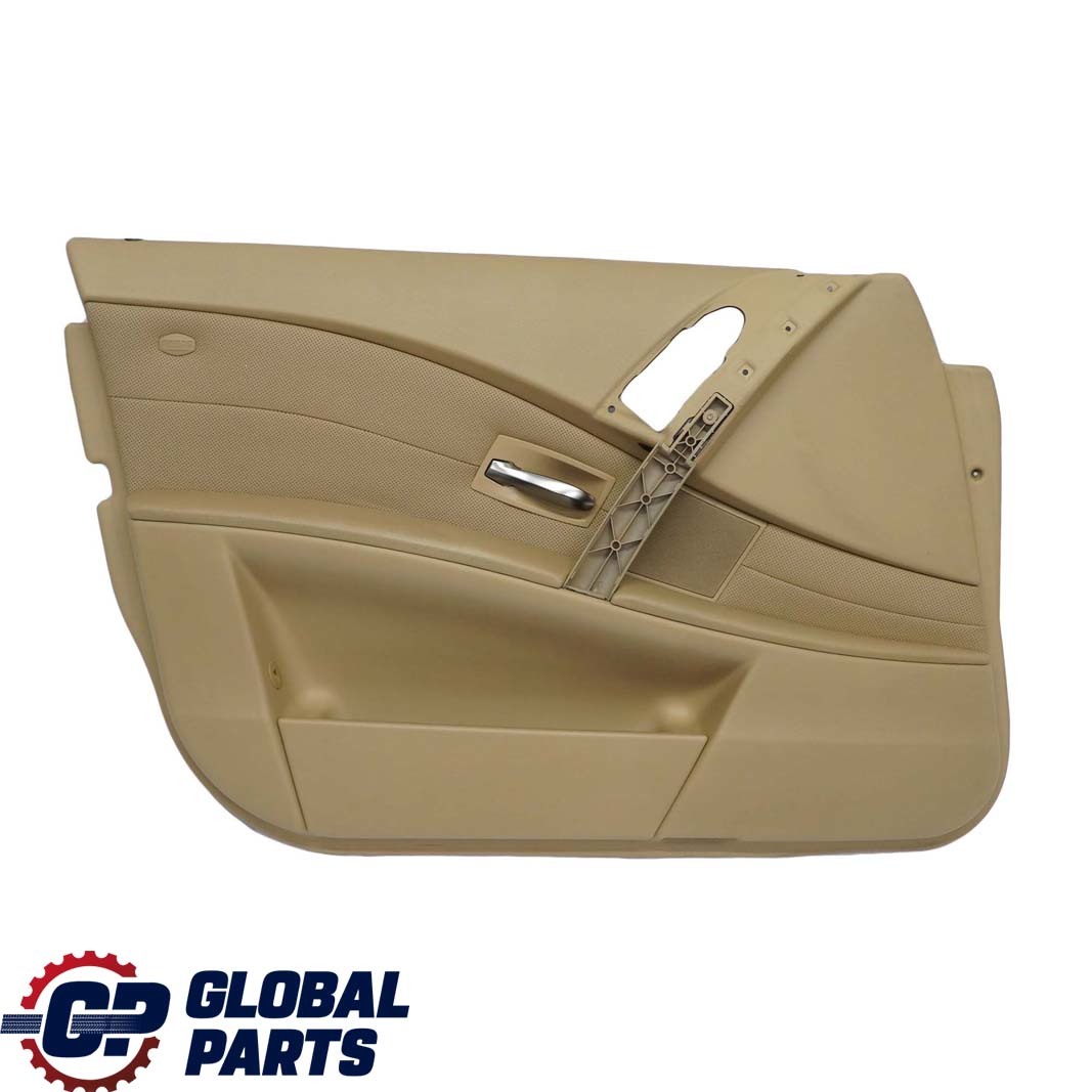 BMW 5 Series E60 E61 Front Left N/S Door Card Leather Nasca Beige Lining Trim