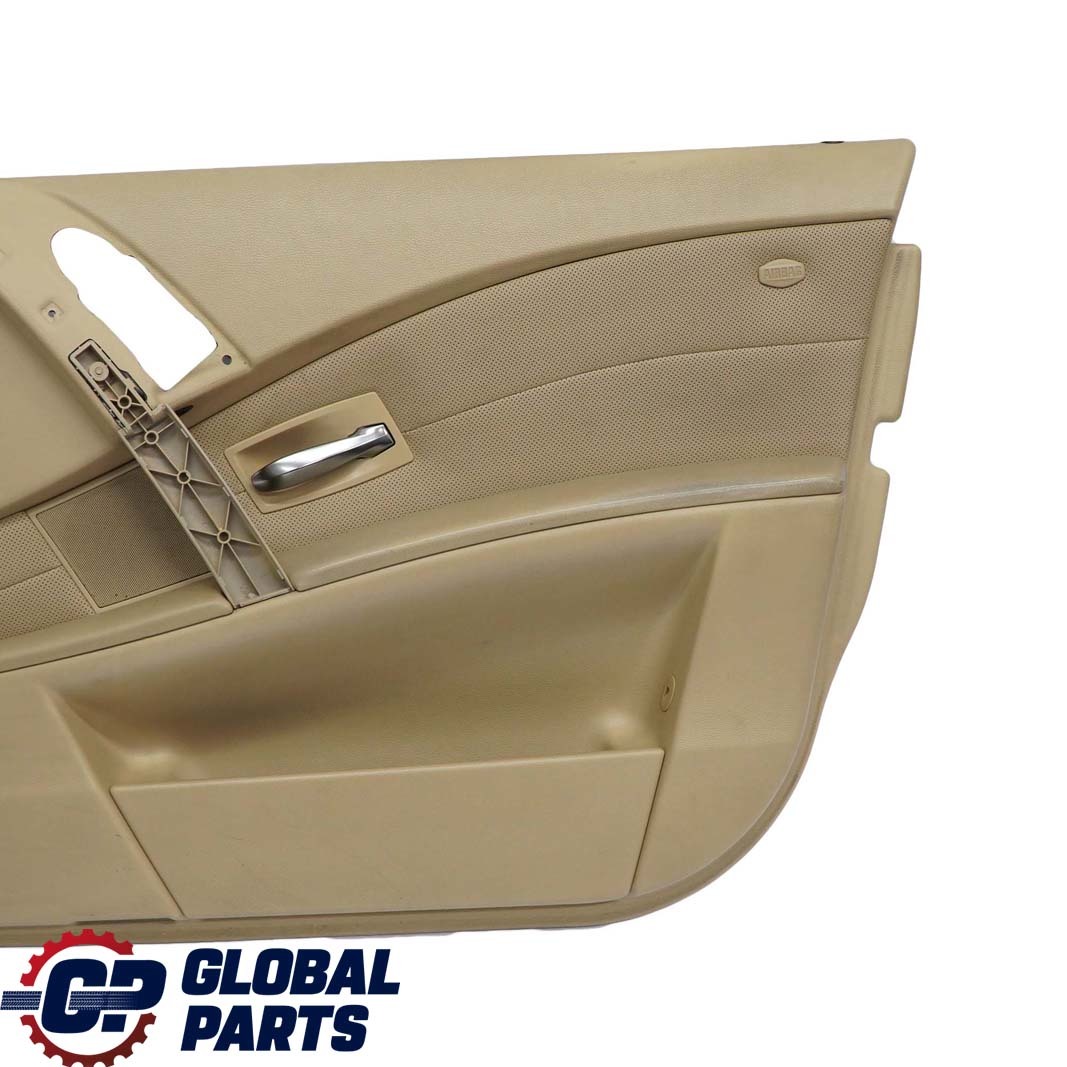 BMW 5 Series E60 E61 Front Right O/S Door Card Leather Nasca Beige Lining Trim