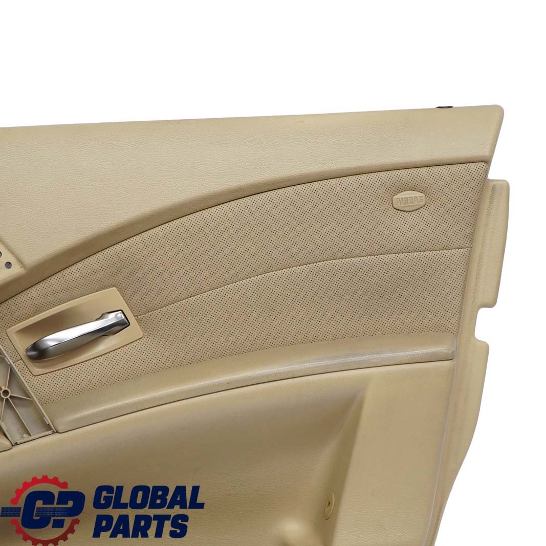 BMW 5 Series E60 E61 Front Right O/S Door Card Leather Nasca Beige Lining Trim