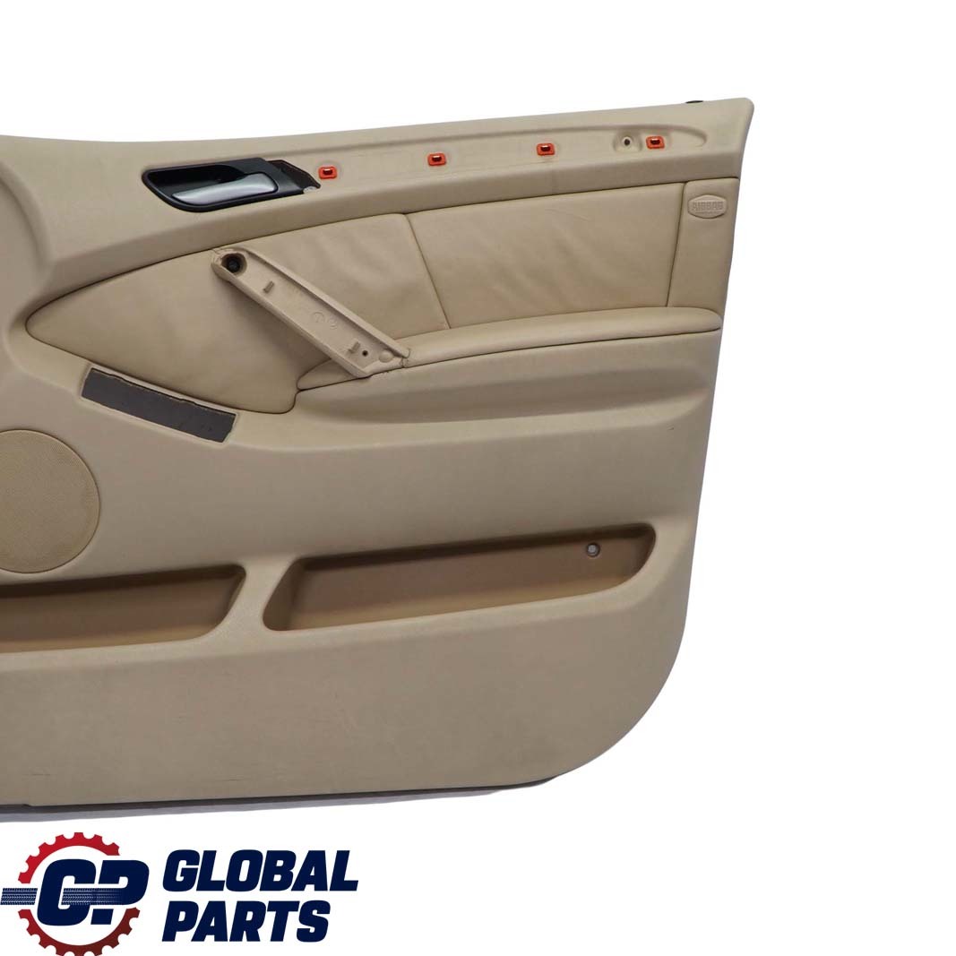 BMW X5 Series E53 Front Right O/S Door Card Trim Panel Leather Walknappa Beige