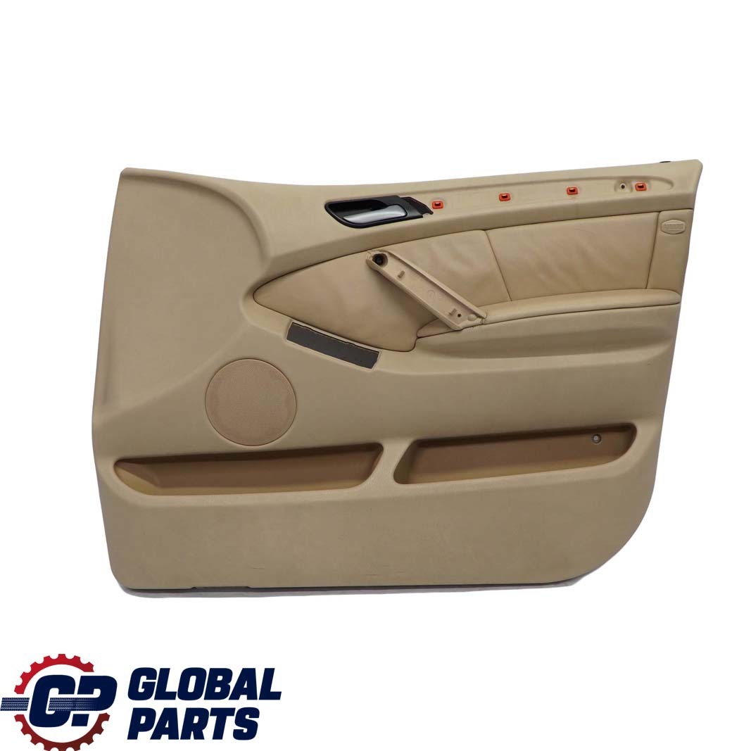 BMW X5 Series E53 Front Right O/S Door Card Trim Panel Leather Walknappa Beige