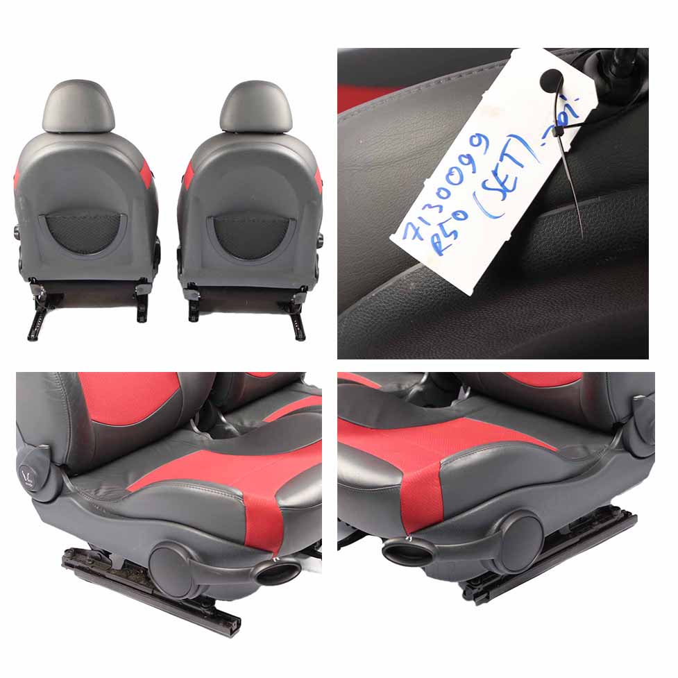 Seats Mini Cooper R50 R53 Cloth Leather Molette Red Set Interior Front Rear Seat