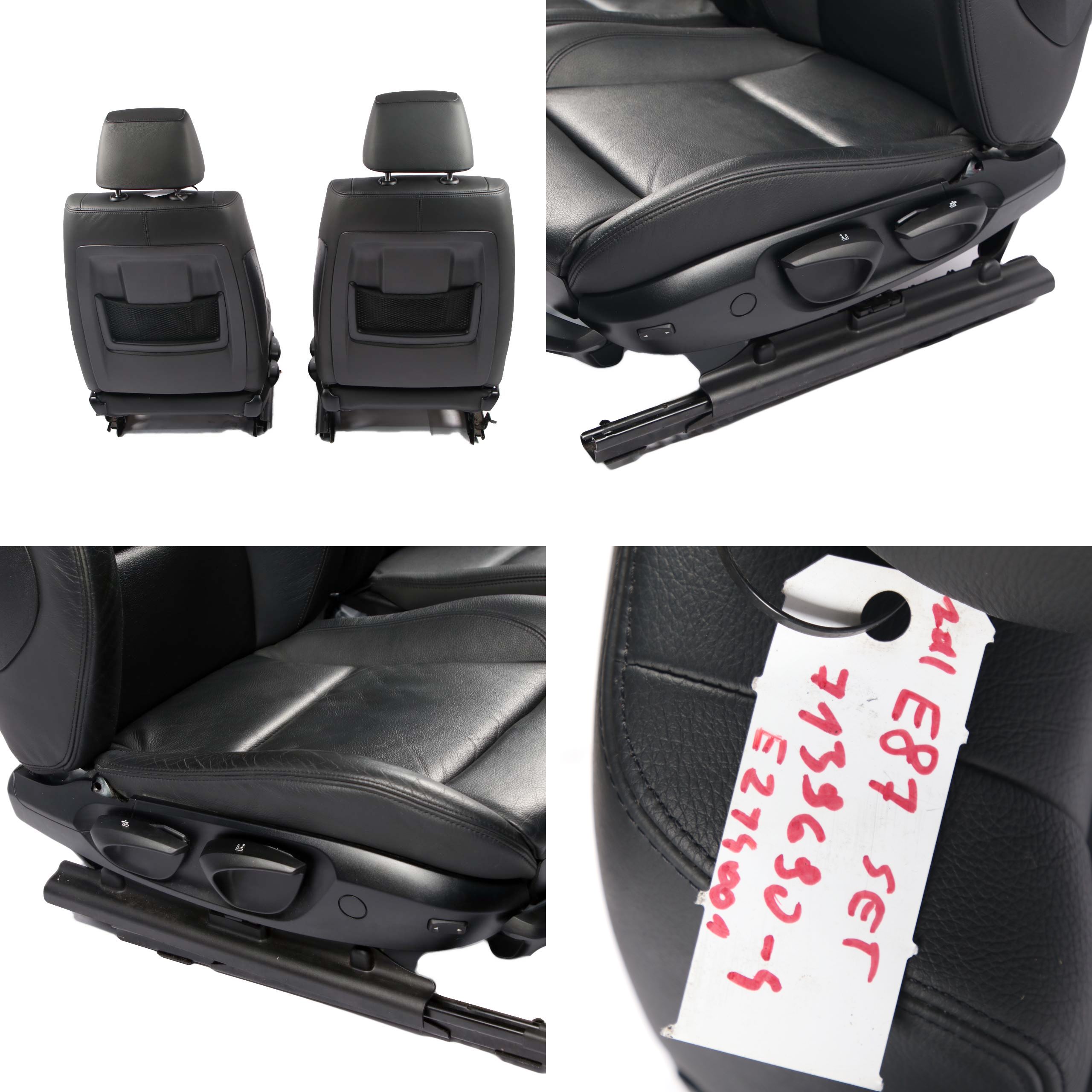 Seats BMW E87 M Sport Black Leather Interior Front Left Right N/O/S Seat 