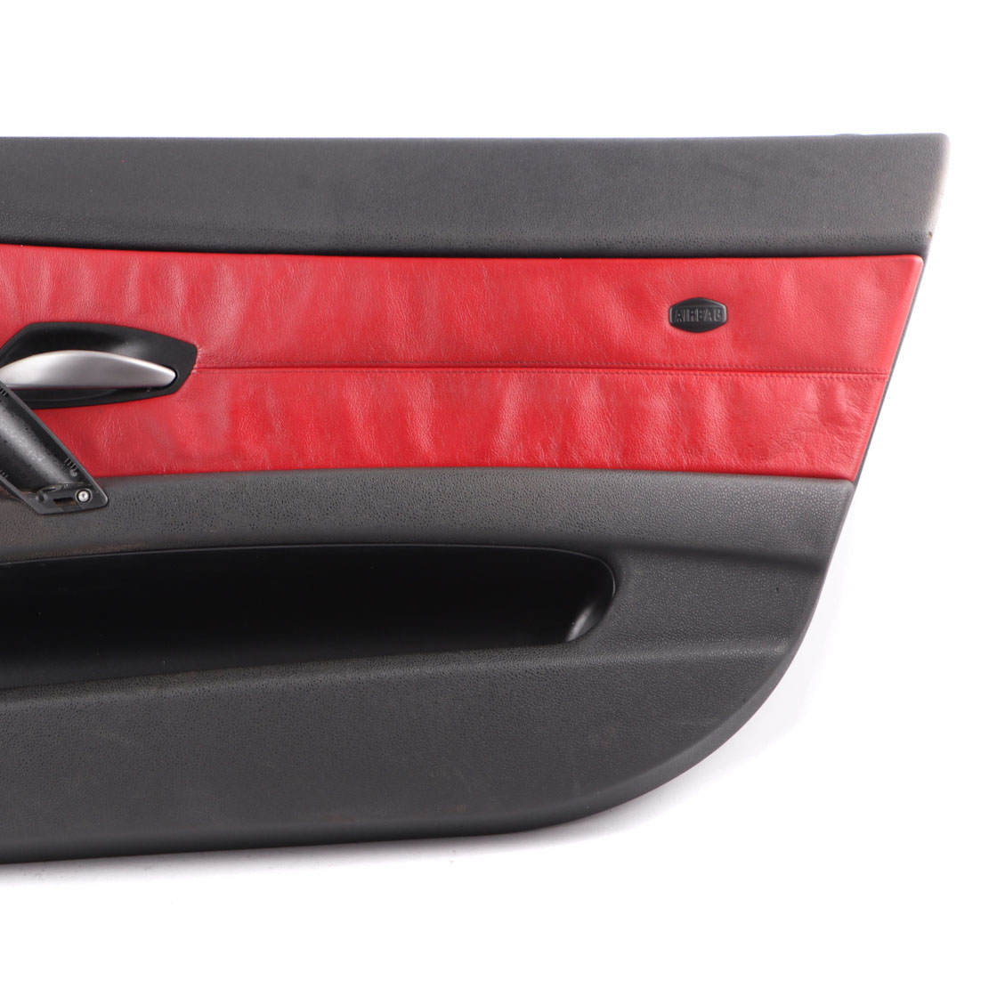 BMW Z4 E85 Door Card Front Right O/S Trim Panel Covering Leather Black Red