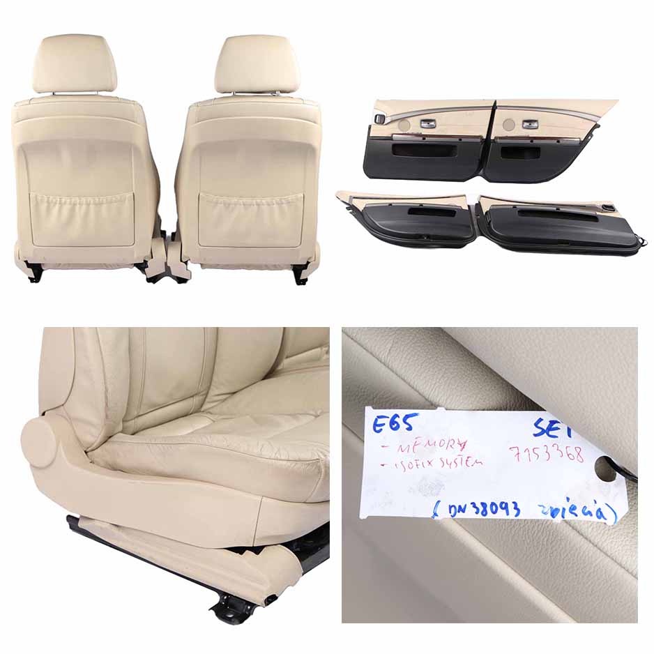 Leather Seats BMW E65 Nasca Creambeige Interior Front Rear Seat Door Card Memory