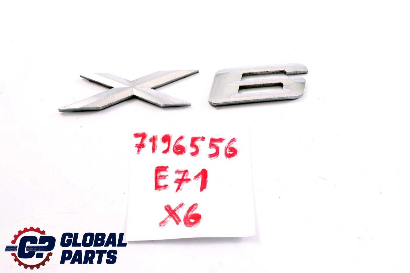 BMW X6 Series E71 Lettering Emblem Logo Trim Chrome X6 7196556