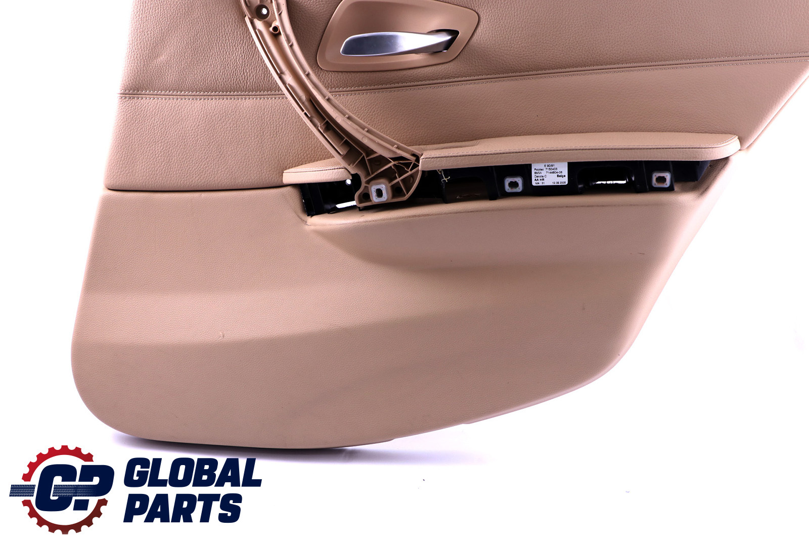 BMW 3 Series E90 Rear Right O/S Door Card Lining Beige Leather Trim Panel