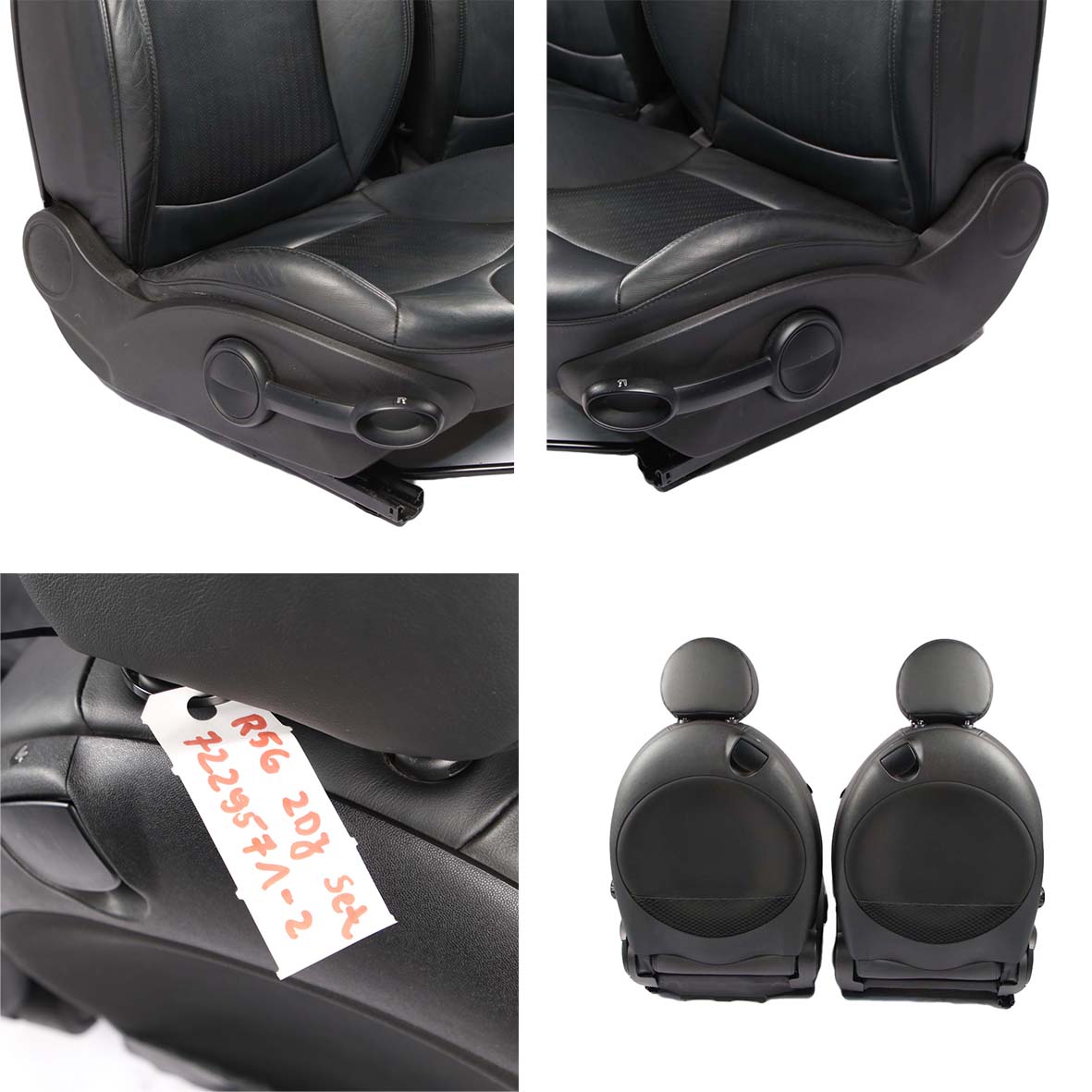 Seats Leather Mini R56 Cooper One Sport Full Black Set Seat Front Rear