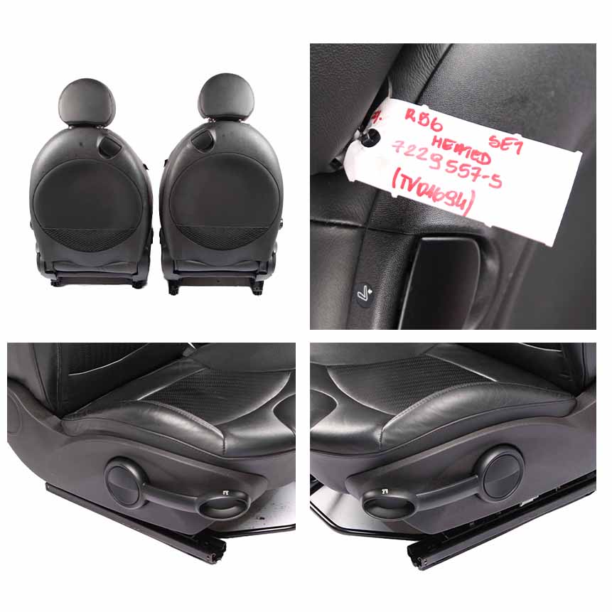 Seats Leather Mini R56 Cooper One Heated Sport Full Black Set Seat Front Rear