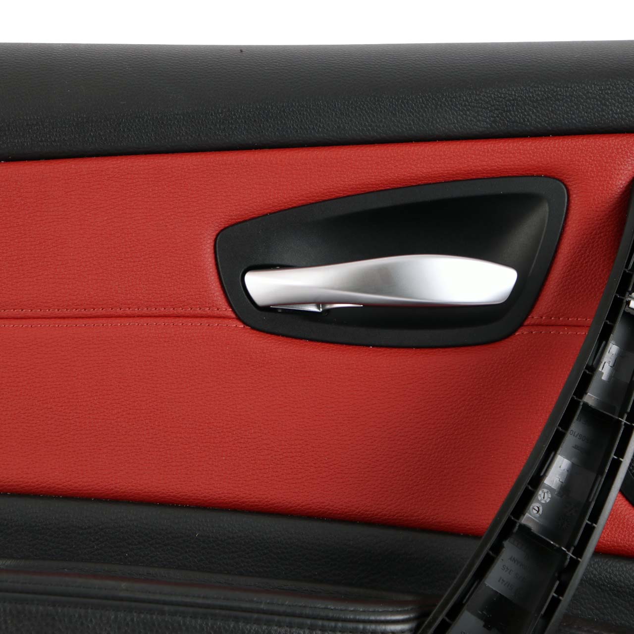 BMW 1 E88 Cabrio Front Left N/S Trim Panel Door Card Leather Coral Red