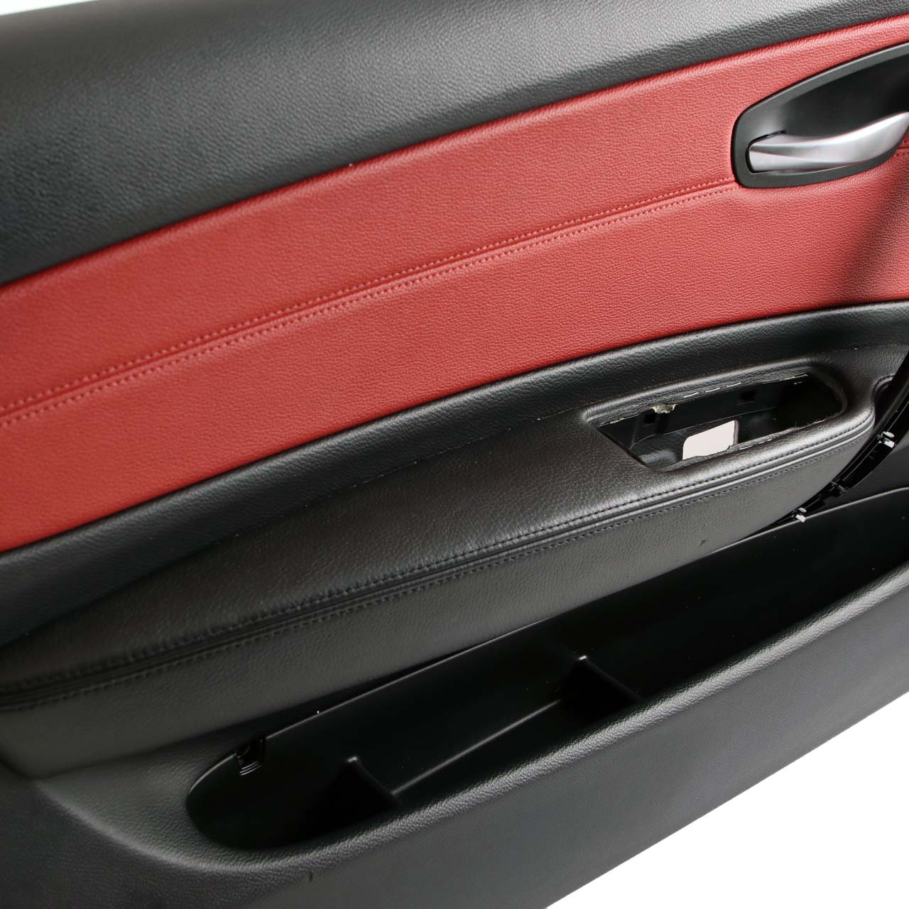 BMW 1 E88 Cabrio Front Left N/S Trim Panel Door Card Leather Coral Red