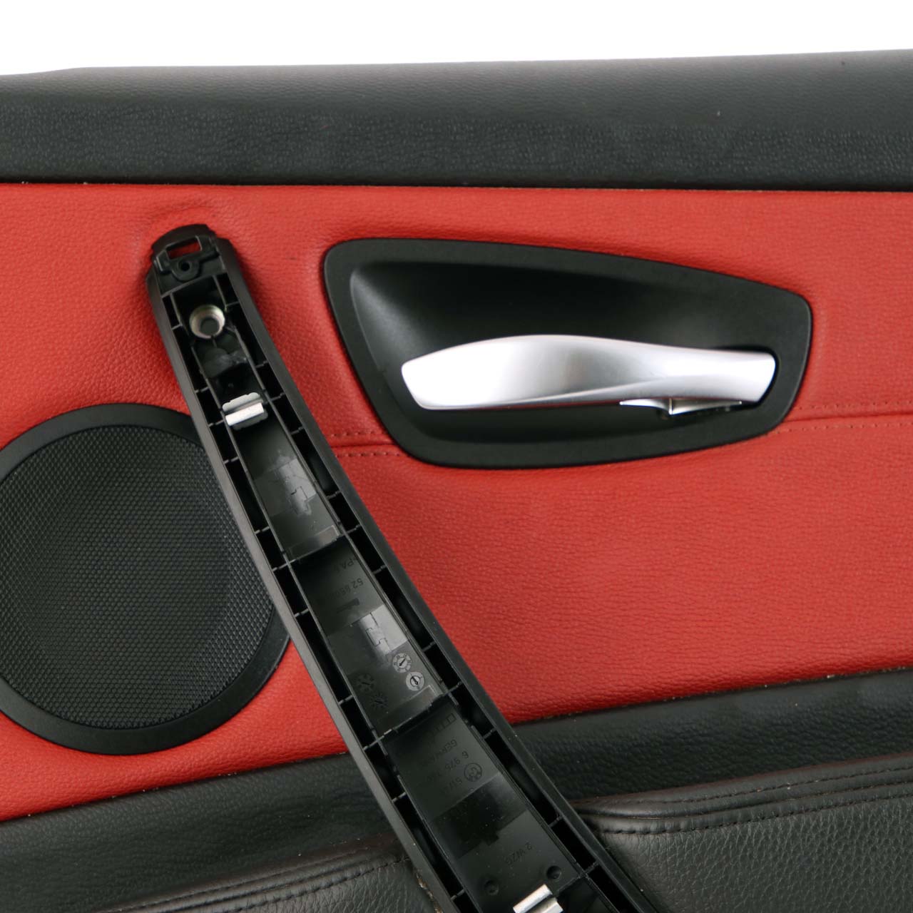 BMW 1 E88 Cabrio Front Right O/S Trim Panel Door Card Leather Coral Red