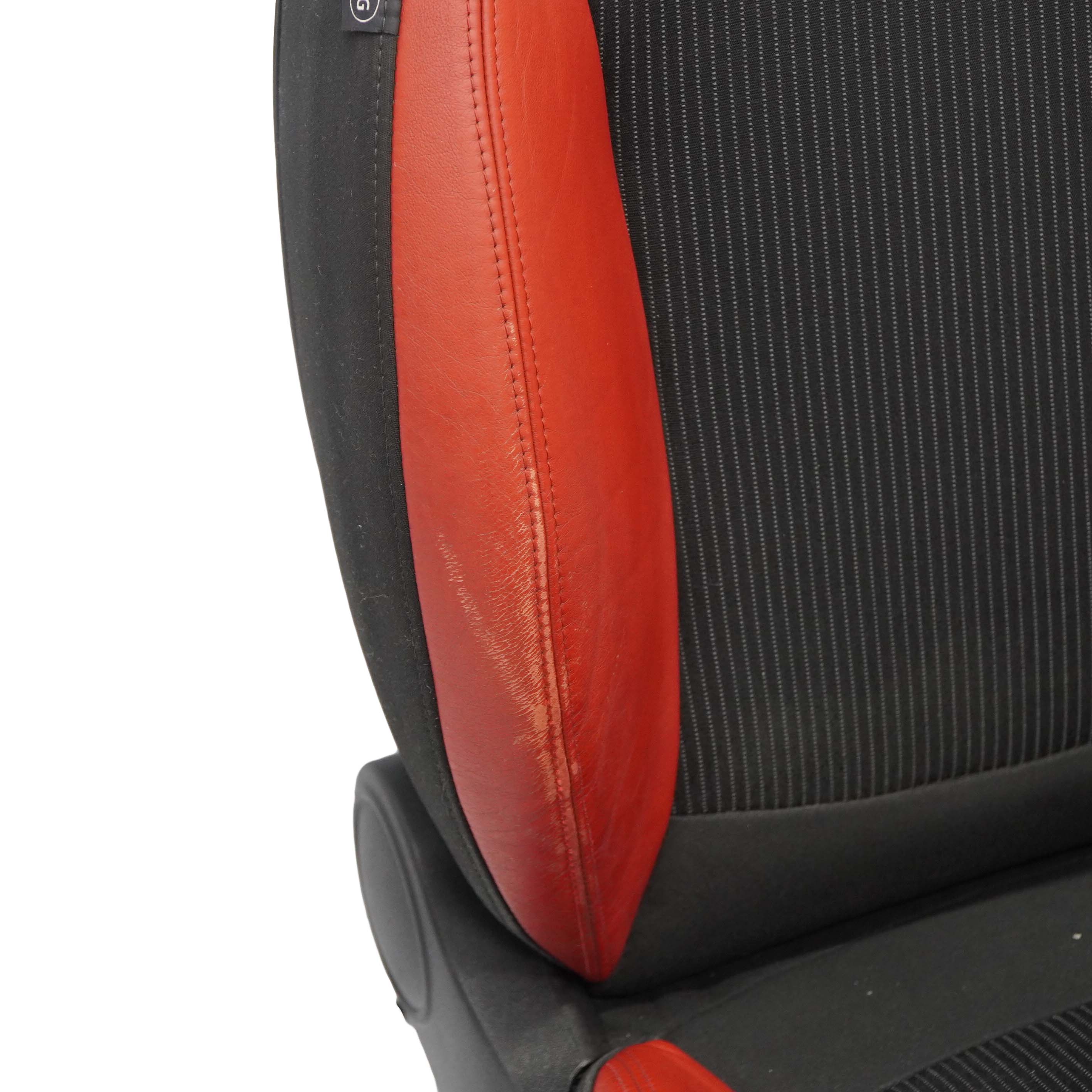 Mini Cooper One R55 R56 Sport Fabric Cloth / Red Leather Front Right O/S Seat