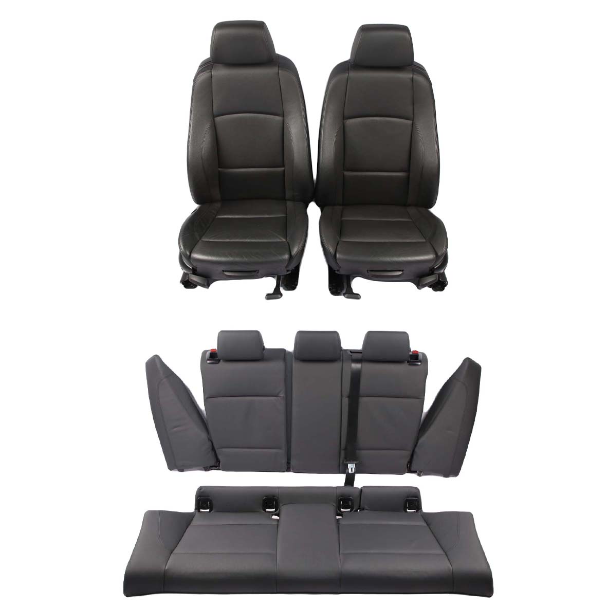 BMW E81 Leather Seats M Sport Black Front Rear Seat Sofa Bench with Door Cards