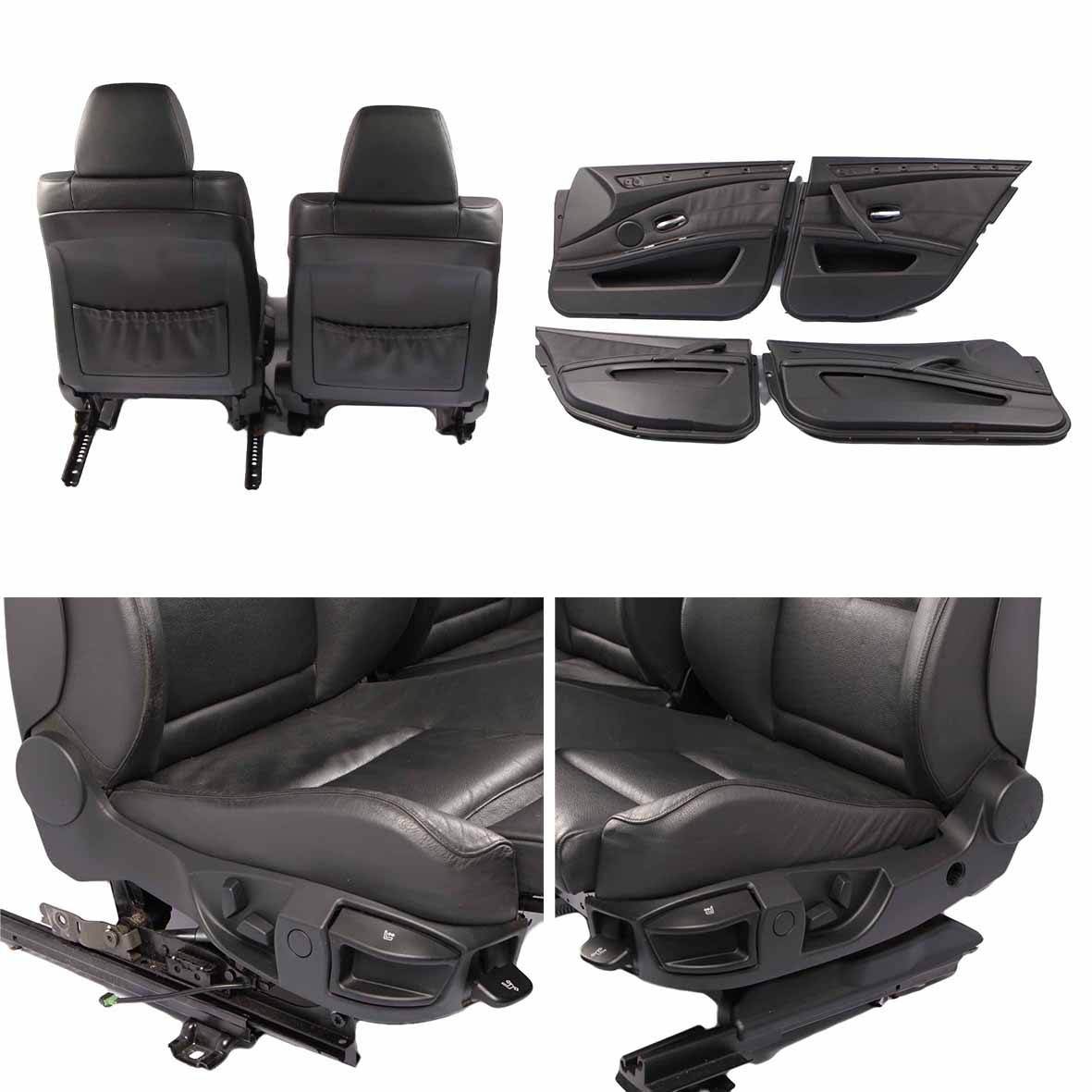 Leather Seats BMW E61 Sport Heated Black Interior Front Rear Seat Door Cards