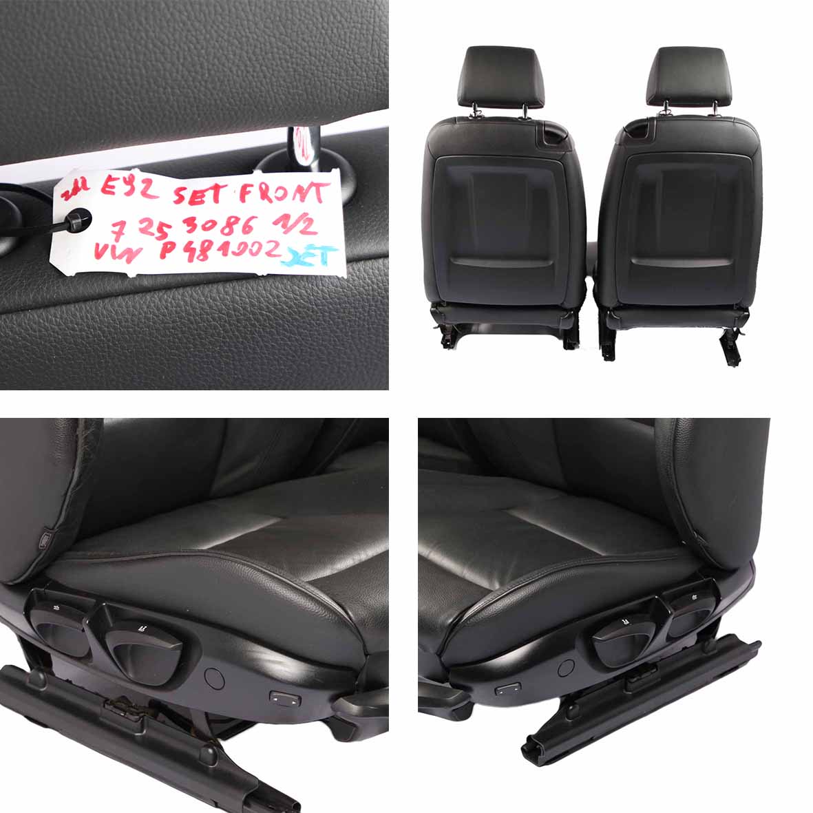 Seats M Sport BMW E92 Coupe Heated Black Leather Dakota Interior Front Seat