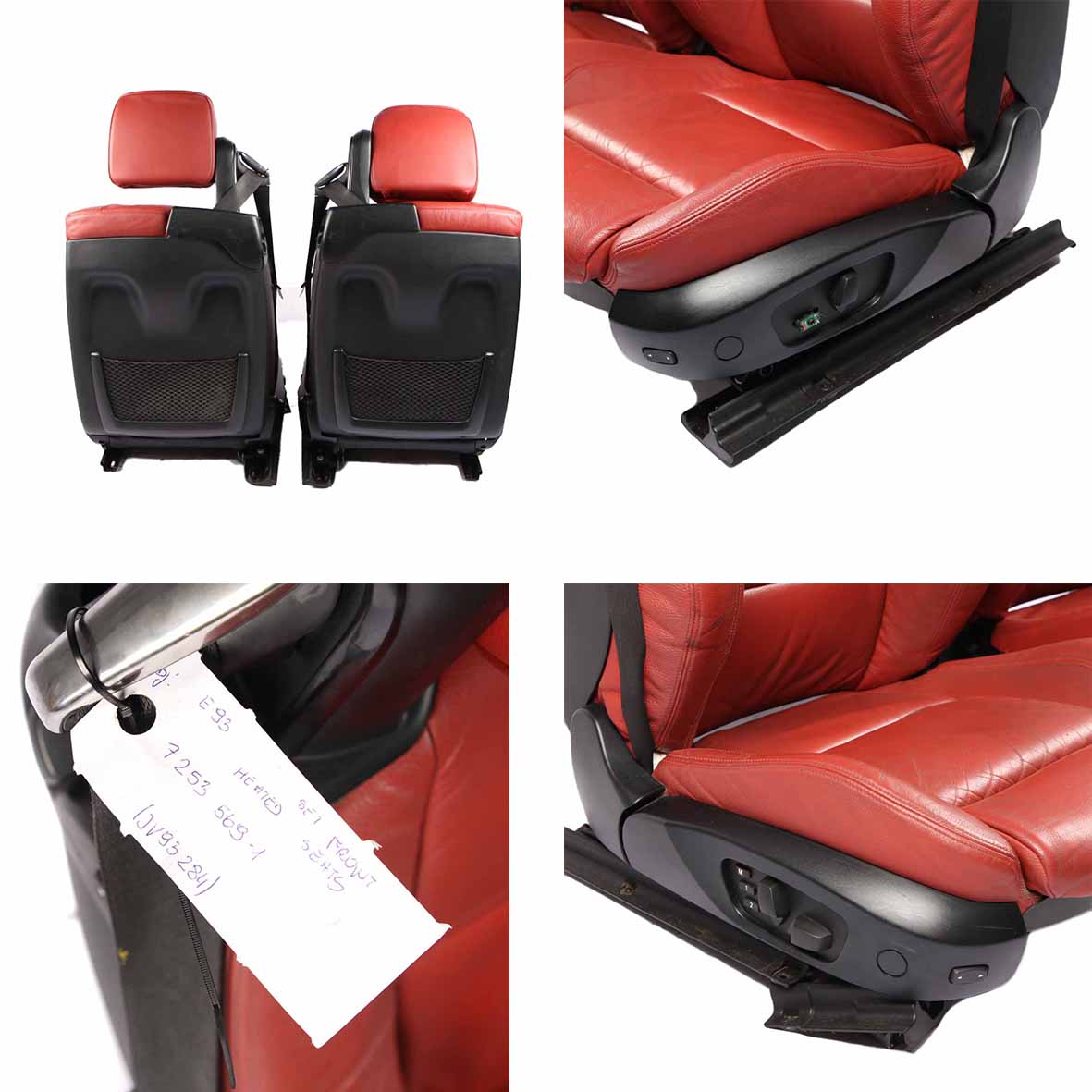 Seats BMW E93 M Sport Heated Memory Red Leather Interior Seat Front Left Right