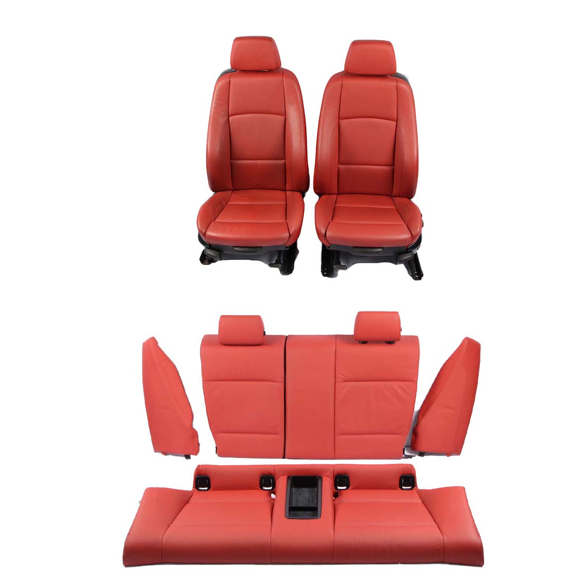 Seats BMW E82 Coupe Heated M Sport Red Leather Front Rear Seat Door Cards