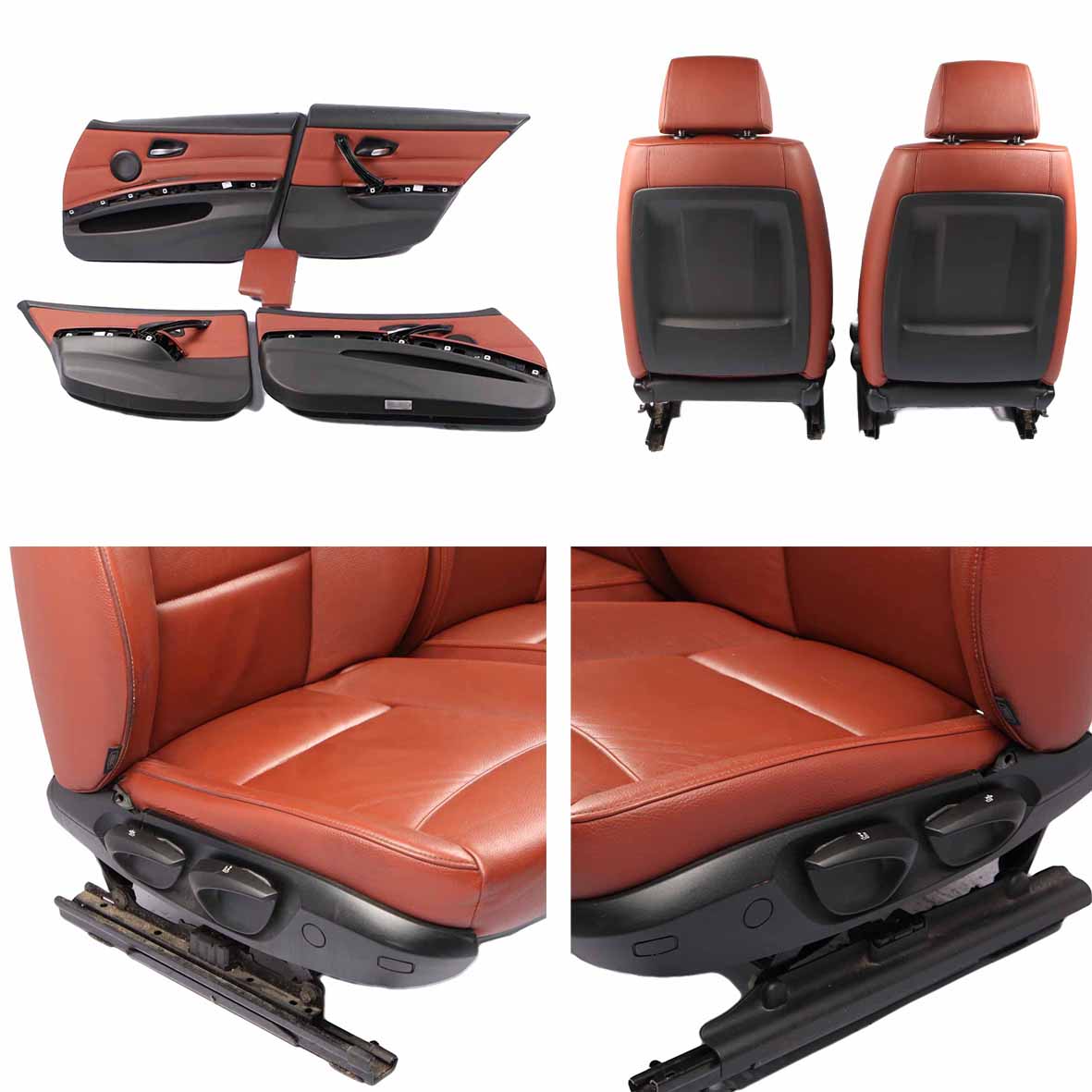 Leather Seats BMW E90 LCI Saloon Red Brown Dakota Interior Seat with Door Cards