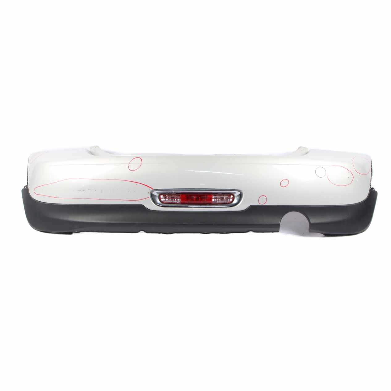 Mini R56 LCI Rear Bumper Trim Panel R57 LCI R58 White Silver Metallic - A62