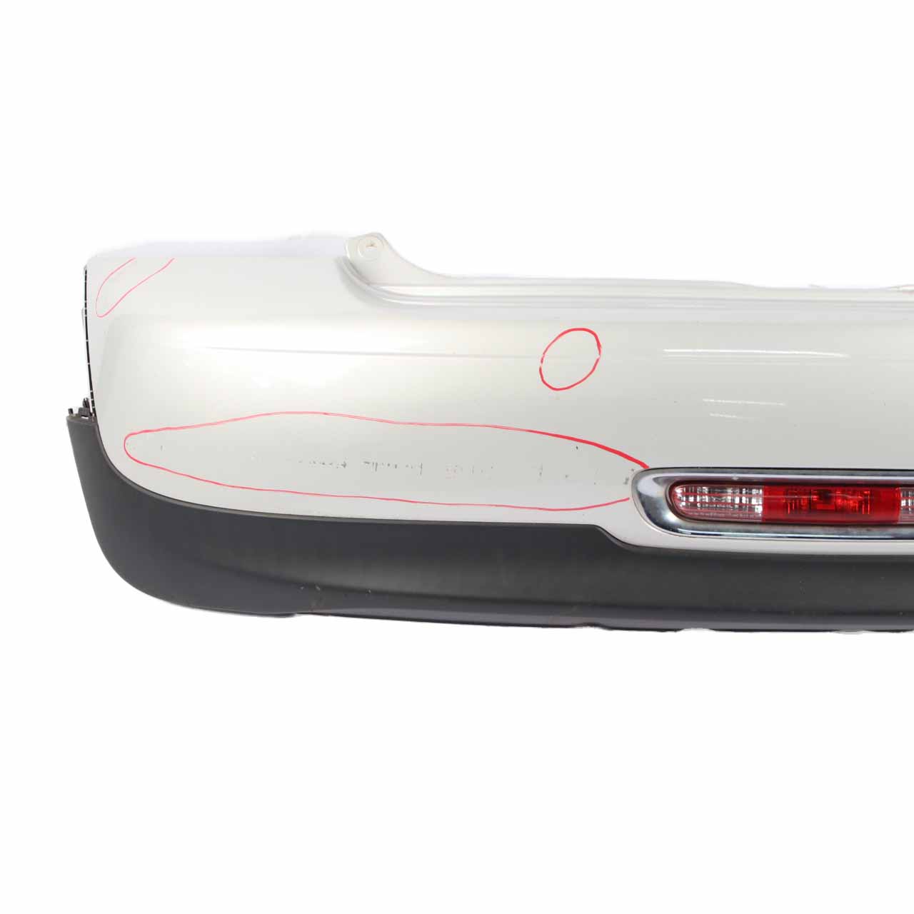 Mini R56 LCI Rear Bumper Trim Panel R57 LCI R58 White Silver Metallic - A62