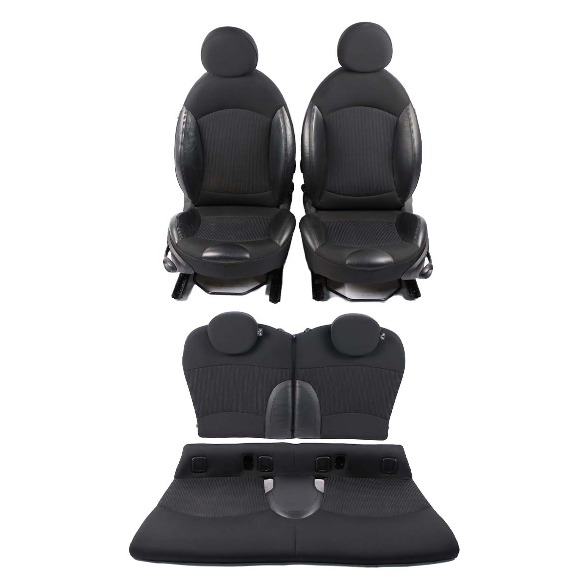 Seats Mini Clubman R55 LCI Cooper Sport Black Leather / Cloth Interior Seat Set