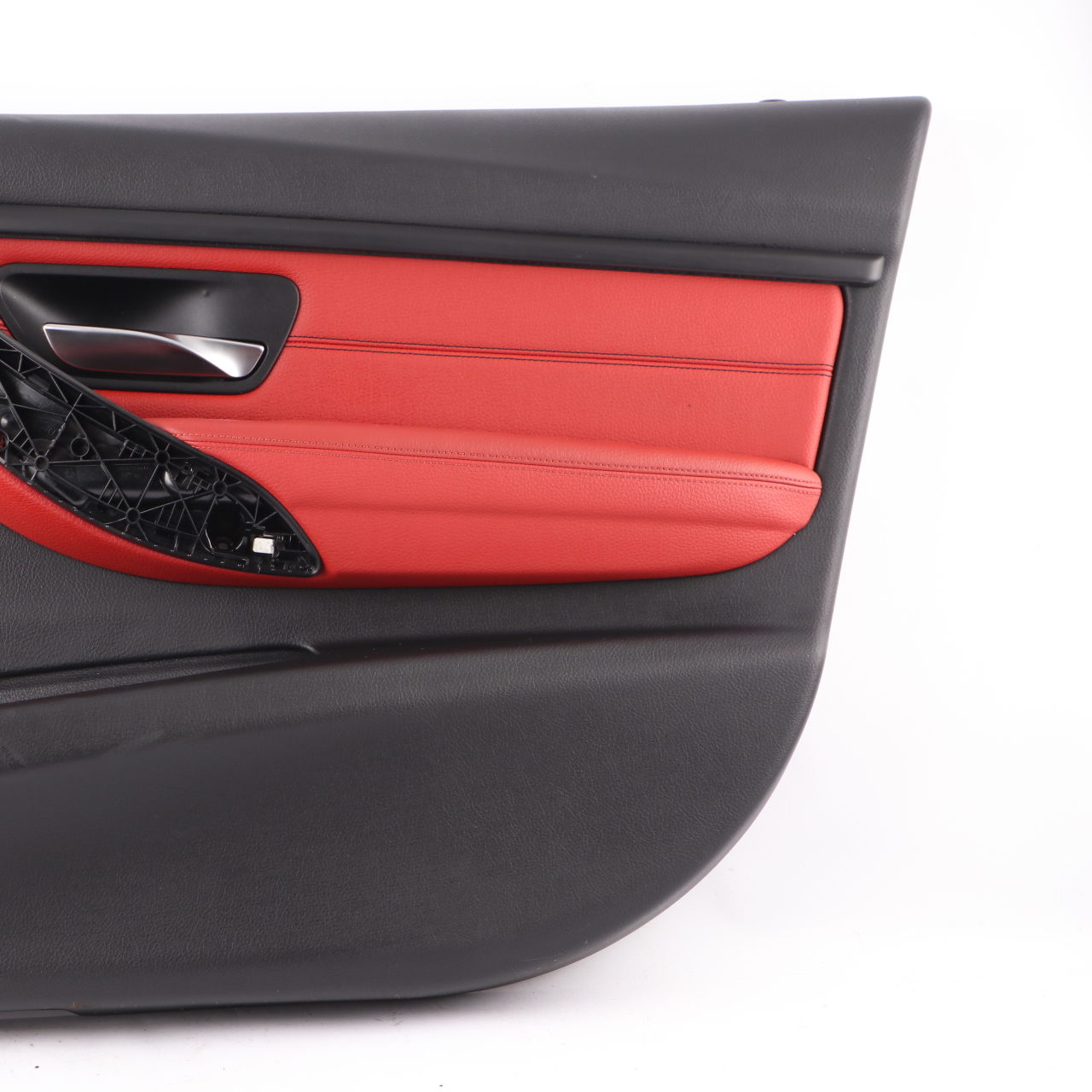 BMW F30 F31 LCI Front Right O/S Door Card Lining Panel Leather Red Black