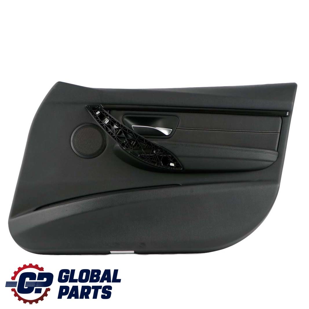 BMW 3 F30 F31 Front Right O/S Door Card Lining Panel Leather Black Oyster