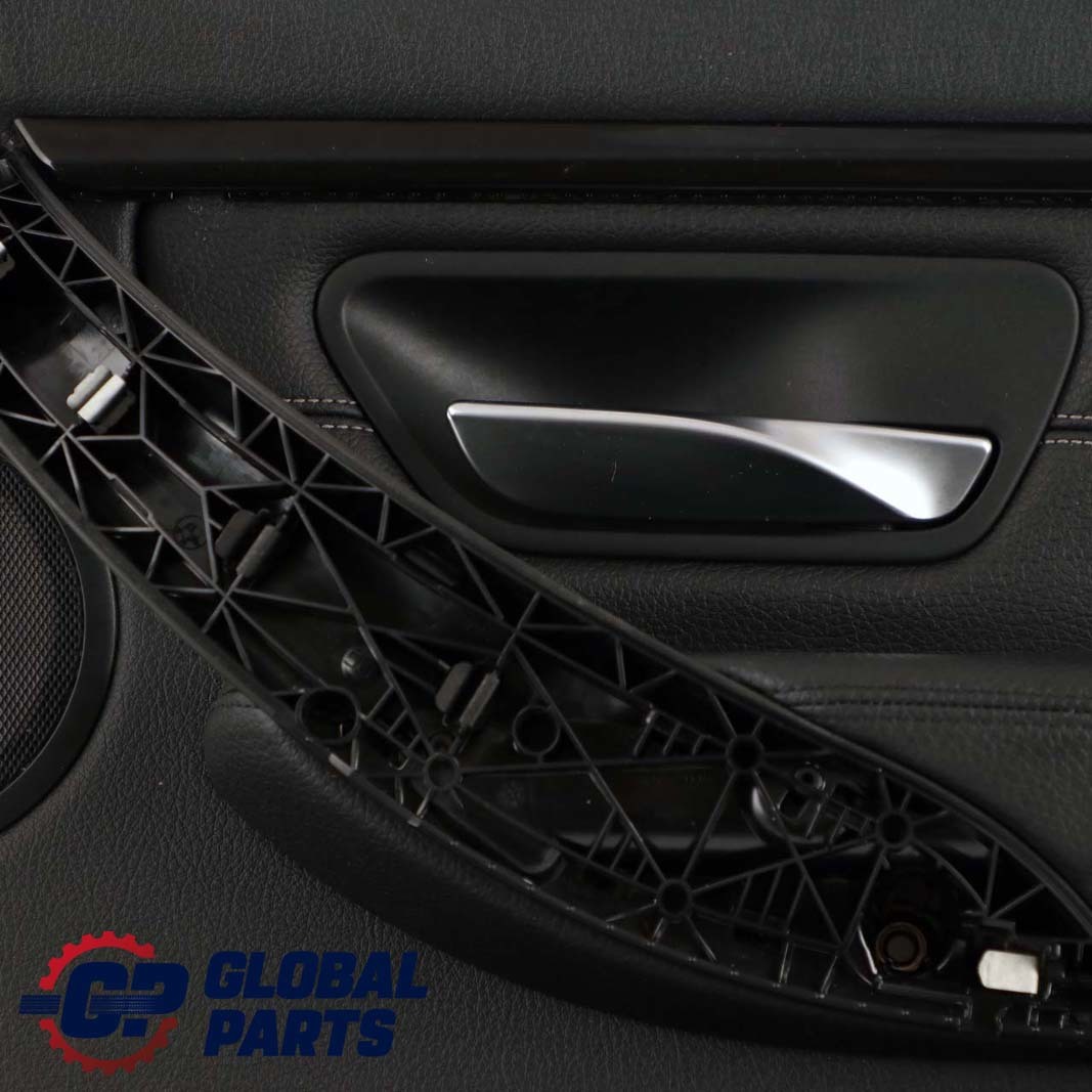 BMW 3 F30 F31 Front Right O/S Door Card Lining Panel Leather Black Oyster